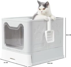 LooMar Kattenbak Groot - Kattenbak XXL - Kattenbak Grote Katten - Opvouwbaar - Grijs -Katten Benodigdheden Winkel 1200x1134 5