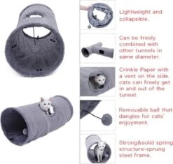 Fuzly Kattentunnel - Speeltunnel - Antraciet - Extra Stevig - Suede - 130cm X 30cm - Large 8 Fuzly Kattentunnel - Speeltunnel - Antraciet - Extra Stevig - Suede - 130cm X 30cm - Large -Katten Benodigdheden Winkel 1200x1140 7