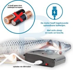 RealN Elektrische Speelvis Clownvis Inclusief Catnip Zakje – Kattenspeeltjes - Kattenspeelgoed – Krachtige Batterij – Bewegende Vis – Leukste Kattenspeeltje Goudvis – Kat Actiever Maken – 30 Cm – Speelvis Katten – Wasbaar – Oplaadbaar – Blauw/Wit -Katten Benodigdheden Winkel 1200x1148 6