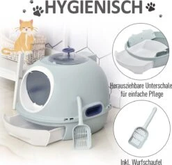 PawHut Kattentoilet Kattenbak Dakraam Bodembak Schep Draagbaar PP ABS D31-012 27 PawHut Kattentoilet Kattenbak Dakraam Bodembak Schep Draagbaar PP ABS D31-012 -Katten Benodigdheden Winkel 1200x1150 1