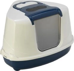 Moderna Flip Hoekkattenbak - Donkerblauw/Wit - 56 X 45 X 39 Cm -Katten Benodigdheden Winkel 1200x1152 6