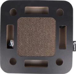 Interactief Krabspeelgoed Van Karton Met Balletje En Belletje - District 70 SPY - Zwart Of Wit 35x35x6cm - Zwart -Katten Benodigdheden Winkel 1200x1156 5