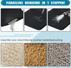 Merkloos Tastelio XXL Kattenbakmat 75x55cm - Groot Kattenbak Mat Met Innovatieve Honingraatstructuur - Dubbele Waterdichte Laag - Katten Bak Mat Met Eenvoudige Reiniging Grit Opvanger -Katten Benodigdheden Winkel 1200x1160 22