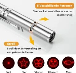 DOWO® - Laserpen - USB Oplaadbaar - Kattenspeeltjes - 7 Verschillende Standen - Laserlampje - RVS Zilver - Laser Pointer 12 DOWO® - Laserpen - USB Oplaadbaar - Kattenspeeltjes - 7 Verschillende Standen - Laserlampje - RVS Zilver - Laser Pointer -Katten Benodigdheden Winkel 1200x1161 21