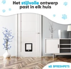 BFreshPets Kattenluik + Massageborstel - Met Tunnel - 4 Vergrendelingsstanden - Weersbestendig - Maat L - Zwart - 27 X 24 Cm -Katten Benodigdheden Winkel 1200x1163 13