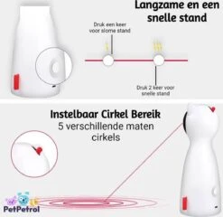PetPetrol Automatisch Kattenspeeltje – Laser – Kattenlaser - Intelligent Interactief Voor Katten – Laser Kat – 9 Verschillende Standen – Incl. Oplaadkabel – Geruisloze Motor -Katten Benodigdheden Winkel 1200x1167 20