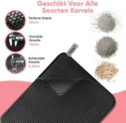 TEBJEN Kattenbakmat – Kattenbak Mat Grit Opvanger - Schoonloop Katten Mat – Dubbele Waterdichte Laag – Uitloopmat Kattenbak – Kattenbak Accessoires - Met Speelgoedmuisje En Schepje - 30cm * 30cm -Katten Benodigdheden Winkel 1200x1167 22