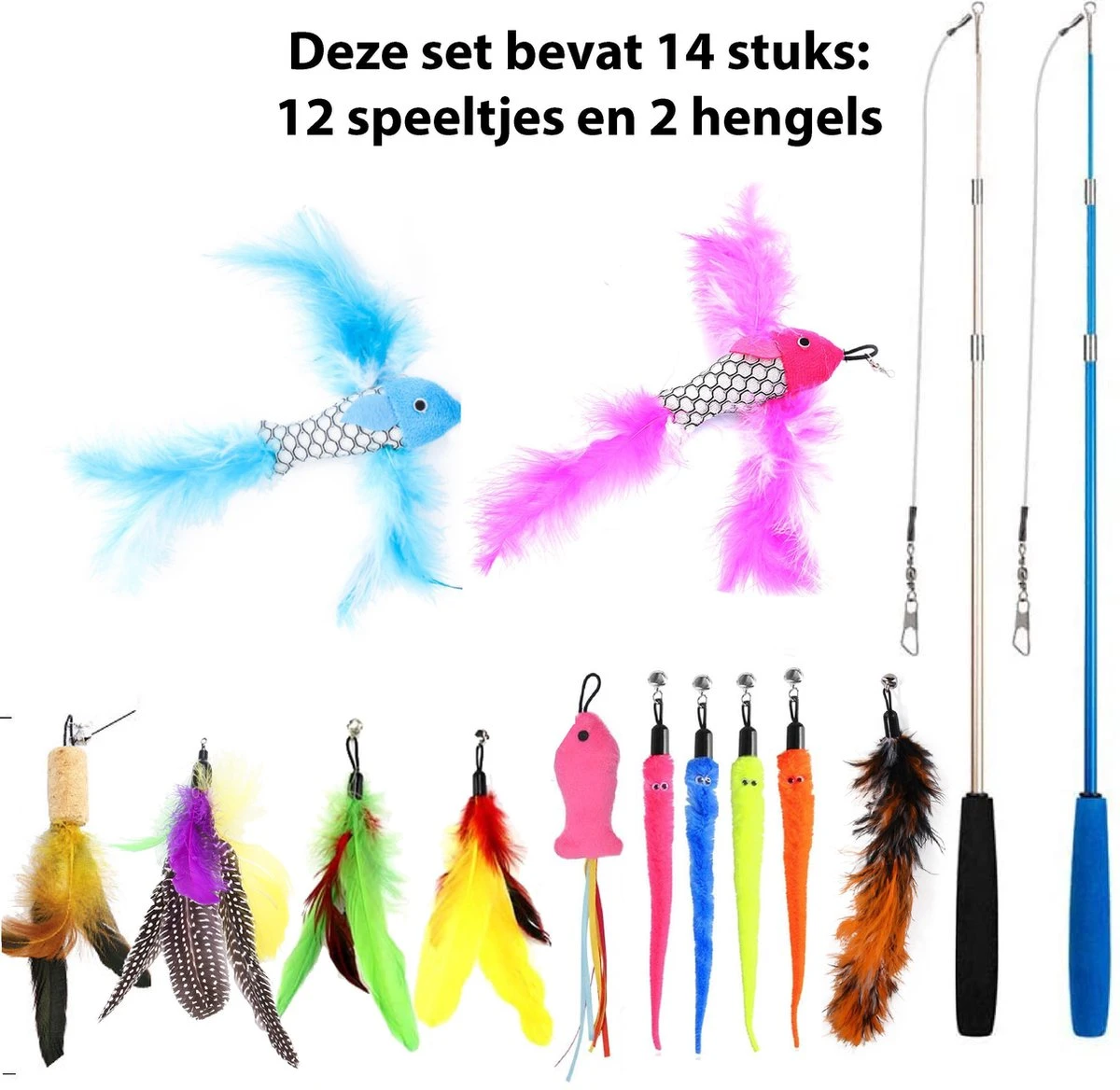 Filo Kattenhengel Set + 12 Kattenspeeltjes – Speelhengels Interactief Kattenspeelgoed – Hengel Kattenspeeltje Kittens - Speelgoed Speelhengel Vis Kat En Kitten 10 Filo Kattenhengel Set + 12 Kattenspeeltjes – Speelhengels Interactief Kattenspeelgoed – Hengel Kattenspeeltje Kittens - Speelgoed Speelhengel Vis Kat En Kitten - Afbeelding 8