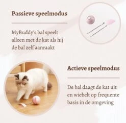 MyBuddy - Interactieve Zelf Rollende Bal - Kattenspeeltjes - Kattenspeelgoed - Bal Voor Katten - LED Lights - Speelgoed - USB - Roze -Katten Benodigdheden Winkel 1200x1171 3
