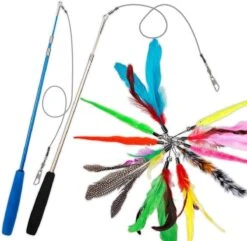 Merkloos 2 Kattenhengels Met 10 Speeltjes – Bewegende Kattenspeeltjes Met Veren En Belletjes – Interactieve Kattenspeelgoed Voor Kittens – Cat Toys -Katten Benodigdheden Winkel 1200x1172 16