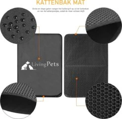Lavida Home - Kattenbakmat - Grit Opvanger - 45 X 60 Cm - Dubbele Laag & Waterdicht - Katten Mat - Katten Mat Met Opvangruimte Voor Grit - Katten Mat - Kat Benodigdheden - Kitten - Gritmat Voor Poes - Grijs -Katten Benodigdheden Winkel 1200x1174 17