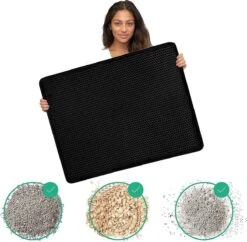 IGOODS - Kattenbakmat Met Filter - 45 X 60 - Waterdicht - Dubbele Laag - Zwart -Katten Benodigdheden Winkel 1200x1177 11