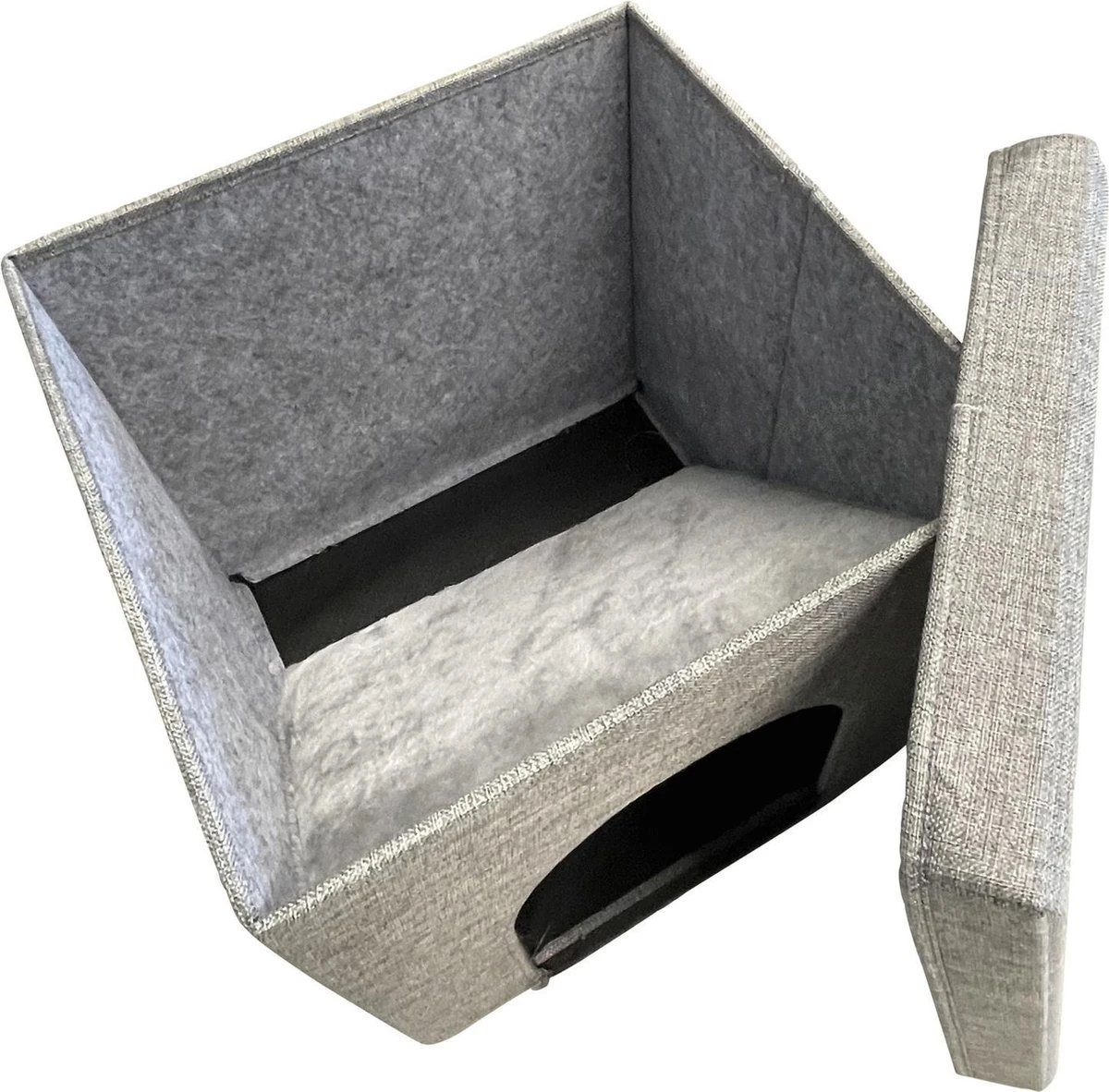 Adori Kattenhuis Met Poef Moon - Kattenmand - 36.5x36.5x36.5 Cm Grijs 5 Adori Kattenhuis Met Poef Moon - Kattenmand - 36.5x36.5x36.5 Cm Grijs - Afbeelding 3