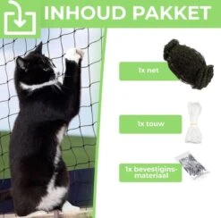 Kattennet Premium EXTRA STEVIG - 600 X 300 CM - Kattennet Voor Balkon - Zwart - Balkon Net - Makkelijk Te Monteren -Katten Benodigdheden Winkel 1200x1186 8