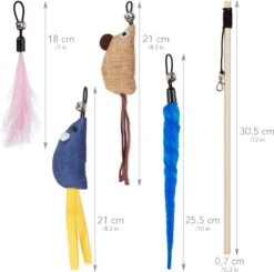 PRETTY KITTY Cat Toy Set Vegan: Grote 15-delige Kattenspeelset Met Kattenhengel, Nepveren En Kattenkruid Speelgoed Kat -Katten Benodigdheden Winkel 1200x1191 11