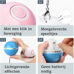 Otiume Elektrische Speelbal - Slimme Interactieve Zelfrollende Bal - Speelgoed Voor Katten - Kattenspeelgoed - Blauw -Katten Benodigdheden Winkel 1200x1193 15