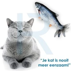 RealN Elektrische Speelvis Clownvis Inclusief Catnip Zakje – Kattenspeeltjes - Kattenspeelgoed – Krachtige Batterij – Bewegende Vis – Leukste Kattenspeeltje Goudvis – Kat Actiever Maken – 30 Cm – Speelvis Katten – Wasbaar – Oplaadbaar – Blauw/Wit -Katten Benodigdheden Winkel 1200x1198 18