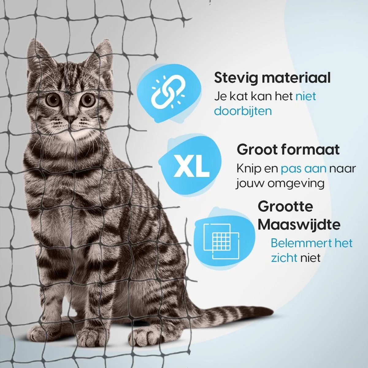 Kattennet Voor Balkon 4 X 10 M - Kattennet - Katten Gaas - Zwart 6 Kattennet Voor Balkon 4 X 10 M - Kattennet - Katten Gaas - Zwart - Afbeelding 4