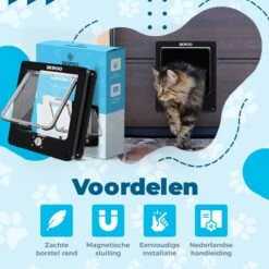 Skipoo Kattenluik Met Tunnel - Weerbestendig - Grote Kat - 4 Vergrendelingsstanden - Zwart -Katten Benodigdheden Winkel 1200x1200 1014