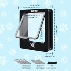 Skipoo Kattenluik Met Tunnel - Weerbestendig - Grote Kat - 4 Vergrendelingsstanden - Zwart -Katten Benodigdheden Winkel 1200x1200 1015