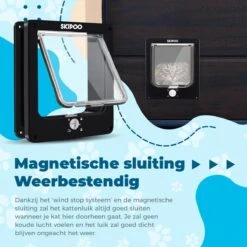Skipoo Kattenluik Met Tunnel - Weerbestendig - Grote Kat - 4 Vergrendelingsstanden - Zwart -Katten Benodigdheden Winkel 1200x1200 1016