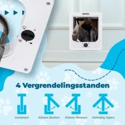 Skipoo Kattenluik Met Tunnel - Weerbestendig - Grote Kat - 4 Vergrendelingsstanden - Wit -Katten Benodigdheden Winkel 1200x1200 1052