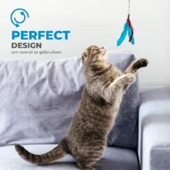 Merkloos 2 Kattenhengels Met 10 Speeltjes – Bewegende Kattenspeeltjes Met Veren En Belletjes – Interactieve Kattenspeelgoed Voor Kittens – Cat Toys -Katten Benodigdheden Winkel 1200x1200 1152