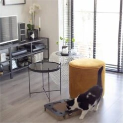 Interactief Krabspeelgoed Van Karton Met Balletje En Belletje - District 70 SPY - Zwart Of Wit 35x35x6cm - Zwart -Katten Benodigdheden Winkel 1200x1200 1211