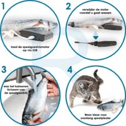 RealN Elektrische Speelvis Clownvis Inclusief Catnip Zakje – Kattenspeeltjes - Kattenspeelgoed – Krachtige Batterij – Bewegende Vis – Leukste Kattenspeeltje Goudvis – Kat Actiever Maken – 30 Cm – Speelvis Katten – Wasbaar – Oplaadbaar – Blauw/Wit -Katten Benodigdheden Winkel 1200x1200 1222
