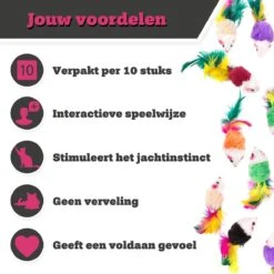 Make Me Purr Fluffy Muizen Met Veer (10 Stuks) - Kattenspeeltjes - Kattenspeelgoed - Speelgoed Voor Katten - Kat Speeltje Muis - Kitten Speeltjes Muisjes -Katten Benodigdheden Winkel 1200x1200 1275