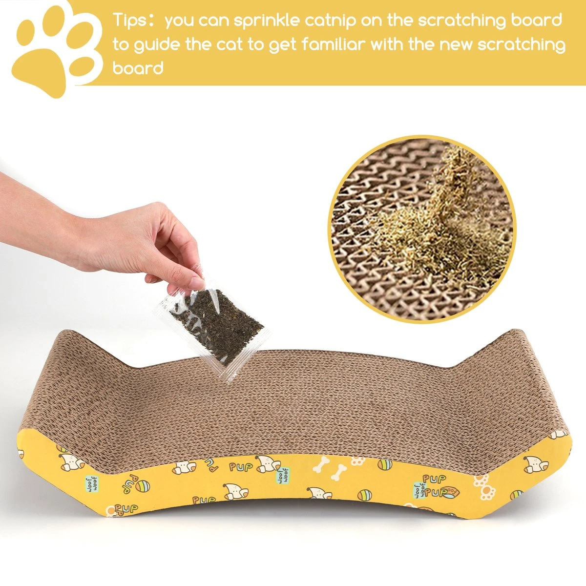 Nobleza 46ZKS - Krabplank Met Catnip - 2 Stuks - 44 X 22 X 12 Cm 4 Nobleza 46ZKS - Krabplank Met Catnip - 2 Stuks - 44 X 22 X 12 Cm - Afbeelding 2