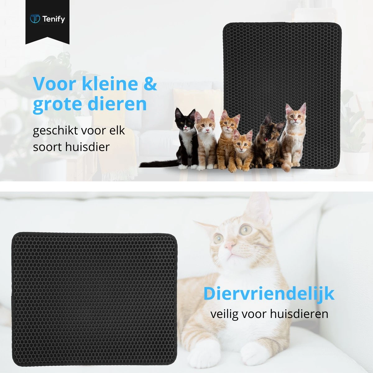 Tenify Kattenbakmat + Extra Kattenbak Schepje - 40 X 50 Cm - Waterdicht - Dubbele Laag - Honingraatstructuur - Uitloopmat - Mat 10 Tenify Kattenbakmat + Extra Kattenbak Schepje - 40 X 50 Cm - Waterdicht - Dubbele Laag - Honingraatstructuur - Uitloopmat - Mat - Afbeelding 8