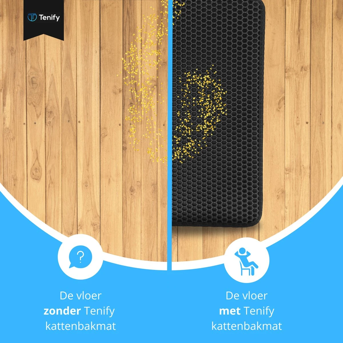 Tenify Kattenbakmat + Extra Kattenbak Schepje - 40 X 50 Cm - Waterdicht - Dubbele Laag - Honingraatstructuur - Uitloopmat - Mat 12 Tenify Kattenbakmat + Extra Kattenbak Schepje - 40 X 50 Cm - Waterdicht - Dubbele Laag - Honingraatstructuur - Uitloopmat - Mat - Afbeelding 10