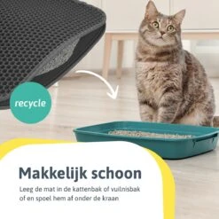 Kattenbakmat - 40 X 50 Cm - Grijs - Uitloopmat Kat - Kattenbakvulling - Opvang Ruimte - Grit Opvanger - Waterdicht - Eco-friendly -Katten Benodigdheden Winkel 1200x1200 1350