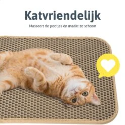Kattenbakmat - 40 X 50 Cm - Creamy White - Uitloopmat Kat - Kattenbakvulling - Opvang Ruimte - Grit Opvanger - Waterdicht - Beige - Eco-friendly - Incl. Speeltje -Katten Benodigdheden Winkel 1200x1200 1360