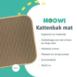 Kattenbakmat - 40 X 50 Cm - Creamy White - Uitloopmat Kat - Kattenbakvulling - Opvang Ruimte - Grit Opvanger - Waterdicht - Beige - Eco-friendly - Incl. Speeltje -Katten Benodigdheden Winkel 1200x1200 1363