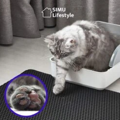 SIMU Lifestyle - Kattenbakmat - Grit Opvanger - Dubbele Laag - Waterdicht - Zwart - 50x40 Cm -Katten Benodigdheden Winkel 1200x1200 1386
