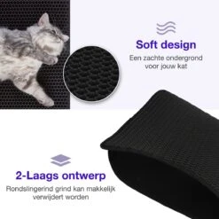 SIMU Lifestyle - Kattenbakmat - Grit Opvanger - Dubbele Laag - Waterdicht - Zwart - 50x40 Cm -Katten Benodigdheden Winkel 1200x1200 1387