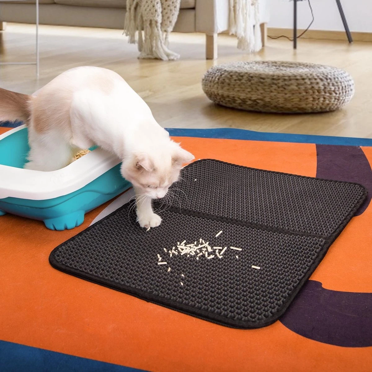 Nobleza Kattenbakmat - Kattenmat Met Filter - Kattenbak Accessoires - Grit Opvanger - 3 Lagen - Waterdicht - 60x45 Cm - Opvouwbaar - Zwart 9 Nobleza Kattenbakmat - Kattenmat Met Filter - Kattenbak Accessoires - Grit Opvanger - 3 Lagen - Waterdicht - 60x45 Cm - Opvouwbaar - Zwart - Afbeelding 7