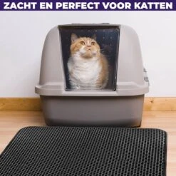 Kattenbakmat - Schoonloopmat - Katten Grit Opvanger - Kattenbakvulling - Waterdicht - Dubbele Laag - Honingraat - 40 X 50 Cm - Zwart -Katten Benodigdheden Winkel 1200x1200 1406
