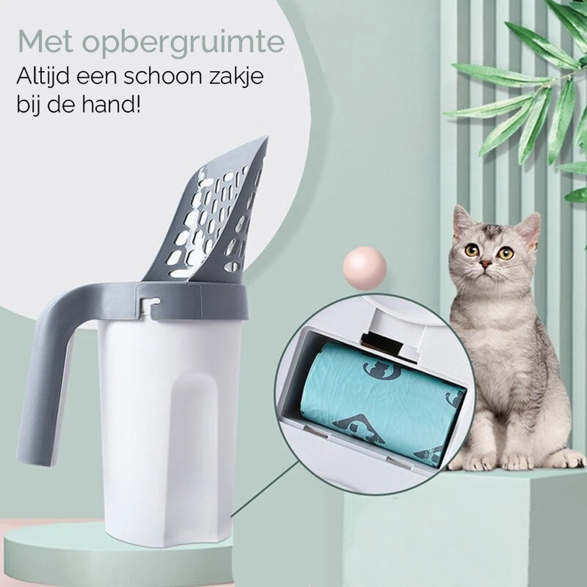 Fliksy Kattenbak Schep - Kattenbak Schepje Met Bakje - Kattenzakje - Katten - Haarverwijderaar - Kattenspeeltje 6 Fliksy Kattenbak Schep - Kattenbak Schepje Met Bakje - Kattenzakje - Katten - Haarverwijderaar - Kattenspeeltje - Afbeelding 4