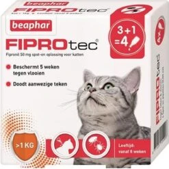 Beaphar Fiprotec Kat - Vlooienbestrijding - >1 Kg - 4 Pipetten 16 Beaphar Fiprotec Kat - Vlooienbestrijding - >1 Kg - 4 Pipetten -Katten Benodigdheden Winkel 1200x1200 309