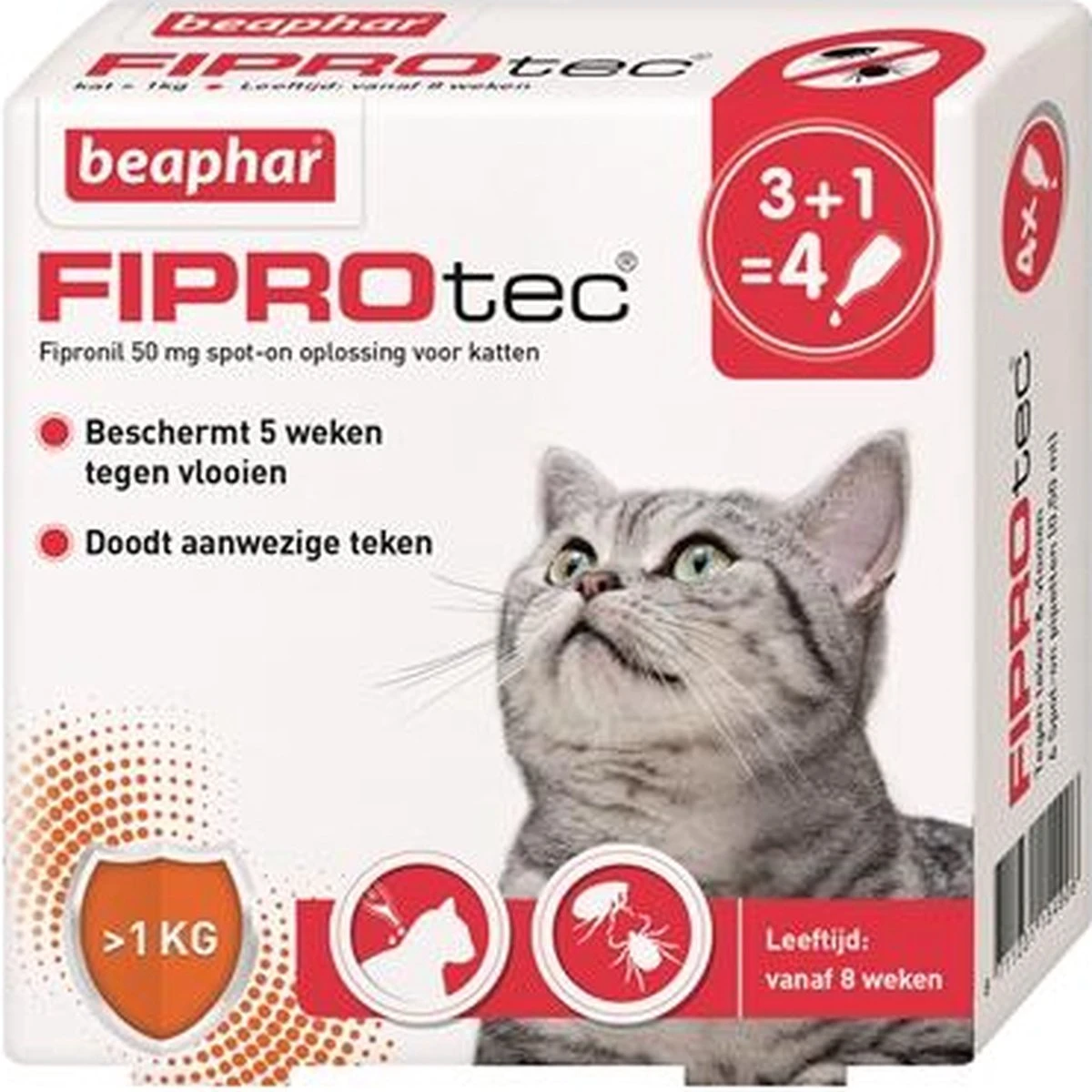 Beaphar Fiprotec Kat - Vlooienbestrijding - >1 Kg - 4 Pipetten 9 Beaphar Fiprotec Kat - Vlooienbestrijding - >1 Kg - 4 Pipetten - Afbeelding 7