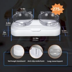 Behave Dubbele Voerbak - Drinkbak - Katten - Verstelbaar - Wit -Katten Benodigdheden Winkel 1200x1200 396