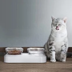 Behave Dubbele Voerbak - Drinkbak - Katten - Verstelbaar - Wit -Katten Benodigdheden Winkel 1200x1200 397