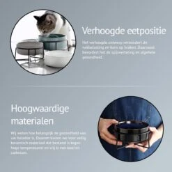 GIZMO 2x Voerbak Kat - 400 Ml - Groen - Keramische Drink- & Voerbakken Met Standaard - 13 Cm - 2 Stuks -Katten Benodigdheden Winkel 1200x1200 436