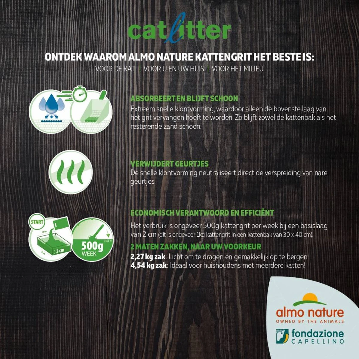 Almo Nature Zuinige Kattenbakvulling Klontvormend En Milieuvriendelijk - Inhoud 4,54 Kg 8 Almo Nature Zuinige Kattenbakvulling Klontvormend En Milieuvriendelijk - Inhoud 4,54 Kg - Afbeelding 6