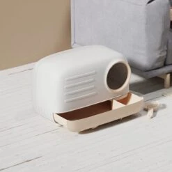 Merkloos PETLUX® XL Kattenbak Retro Design Met Lade, Schep En Opbergruimte - Grote Kattenbak - Kaki -Katten Benodigdheden Winkel 1200x1200 506