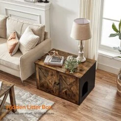 Hoppa! Kattenbak, Kattenhuis, Met Deuren, Vintage Bruin-zwart -Katten Benodigdheden Winkel 1200x1200 546