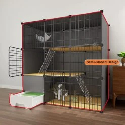 Merkloos XXL Premium Kattenkooi Met Kattenbak 2-laags Kattenkooien Voor Binnen - Grote Opvouwbare Kattenren - Kattenbench Kat Bench - Zwart Dierenverblijf 9 Merkloos XXL Premium Kattenkooi Met Kattenbak 2-laags Kattenkooien Voor Binnen - Grote Opvouwbare Kattenren - Kattenbench Kat Bench - Zwart Dierenverblijf -Katten Benodigdheden Winkel 1200x1200 602